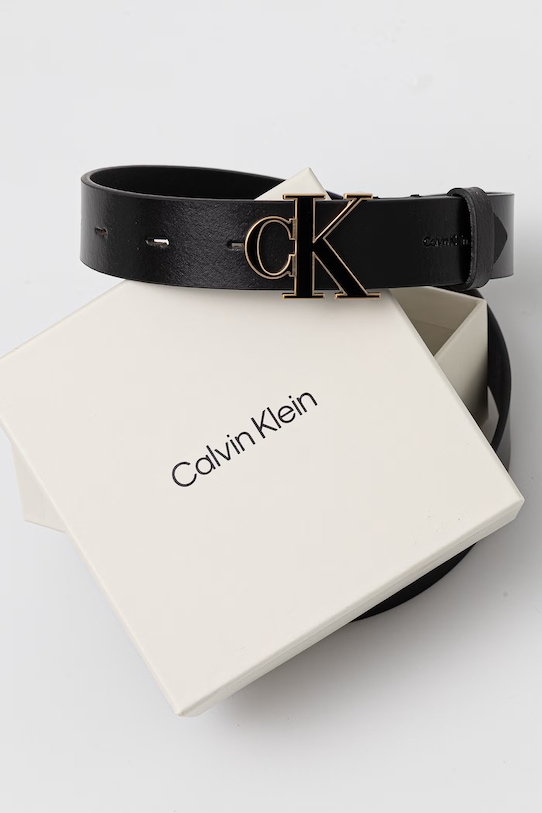 Doplnky Calvin Klein opasok dámsky kožený LV04F7073G čierna
