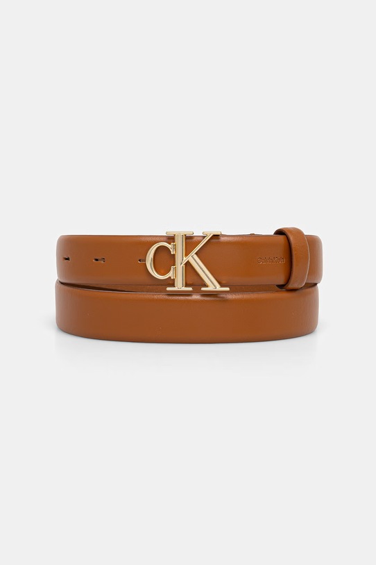 Calvin Klein pasek damski skórzany brązowy LV04F7074G