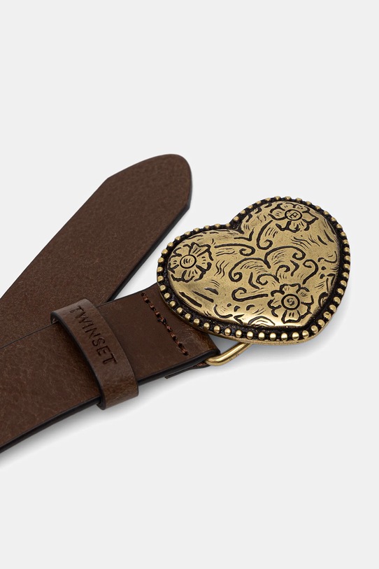 Twinset pasek skórzany 261TA4150 brązowy SS26