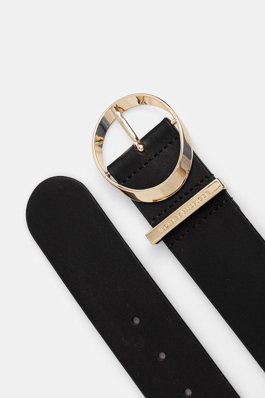 Tommy Hilfiger szeroki pasek damski skórzany AW0AW18563 czarny SS26