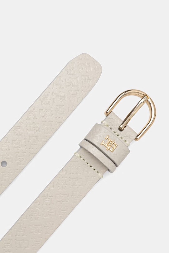 Tommy Hilfiger pasek damski skórzany AW0AW18856 beżowy SS26