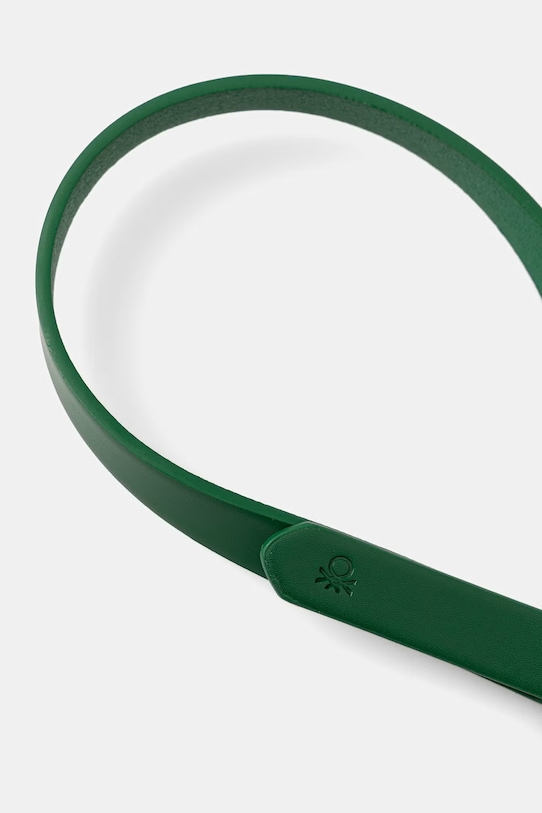 United Colors of Benetton pasek damski z imitacji skóry 6NPGVL001 zielony SS26