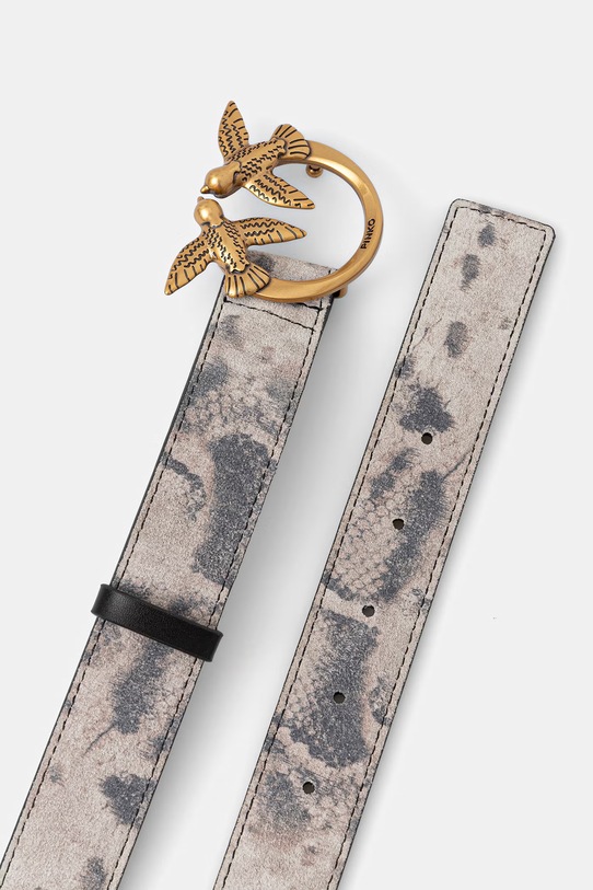 Pinko pasek damski zamszowy 100125.A35X szary SS26