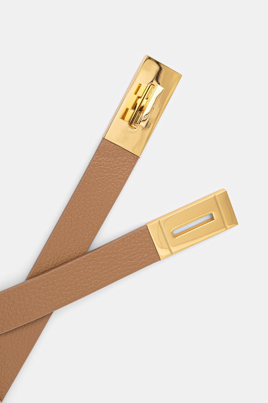 Akcesoria Elisabetta Franchi pasek damski skórzany CT12S62E2 brązowy