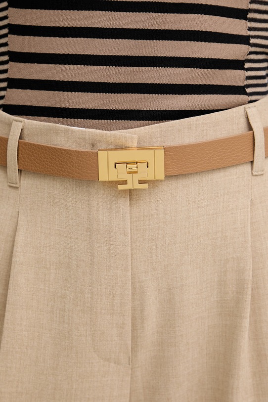 Elisabetta Franchi pasek damski skórzany CT12S62E2 brązowy