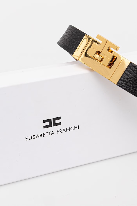 Akcesoria Elisabetta Franchi pasek damski skórzany CT12S62E2 czarny