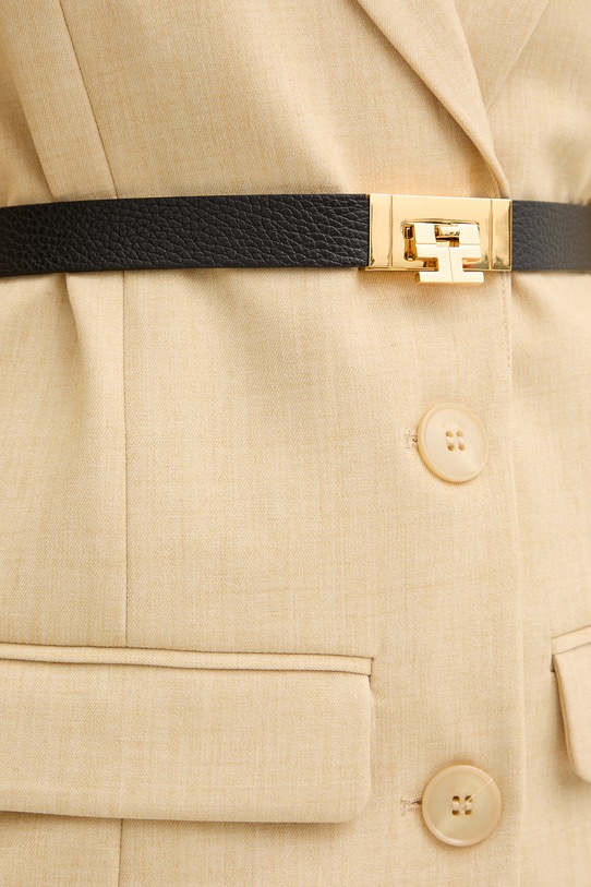 Elisabetta Franchi pasek damski skórzany czarny CT12S62E2