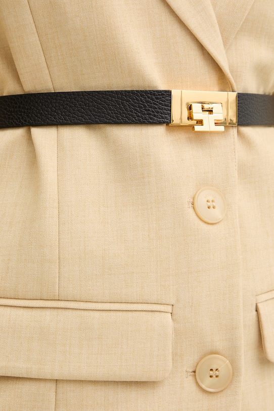 Elisabetta Franchi pasek damski skórzany czarny CT12S62E2