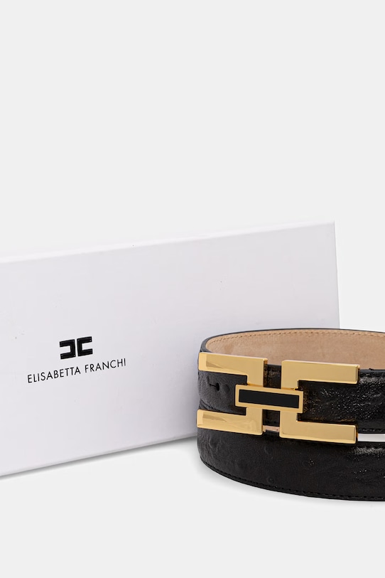Akcesoria Elisabetta Franchi pasek damski skórzany CT25S62E2 czarny