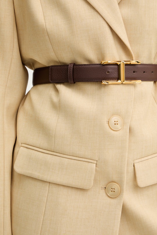 Elisabetta Franchi pasek damski skórzany brązowy CT88S62E2