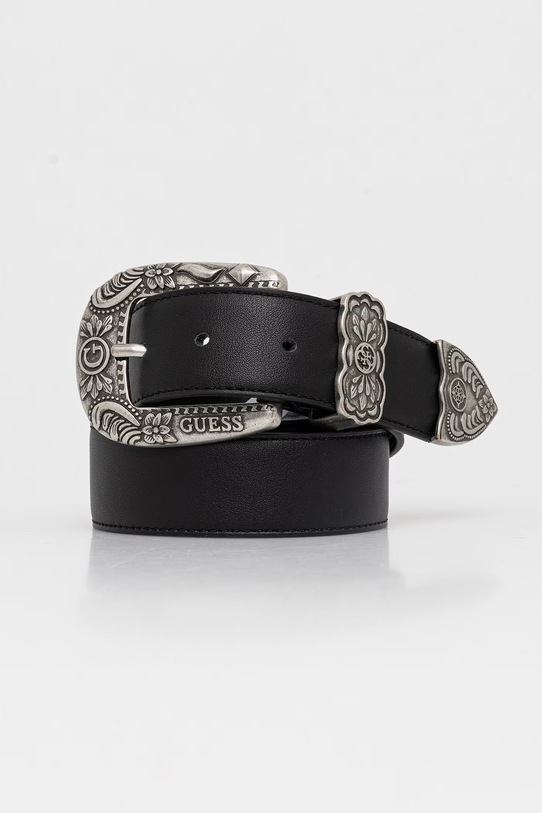 Ремінь Guess імітація лицьової шкіри чорний BW9346.P6235