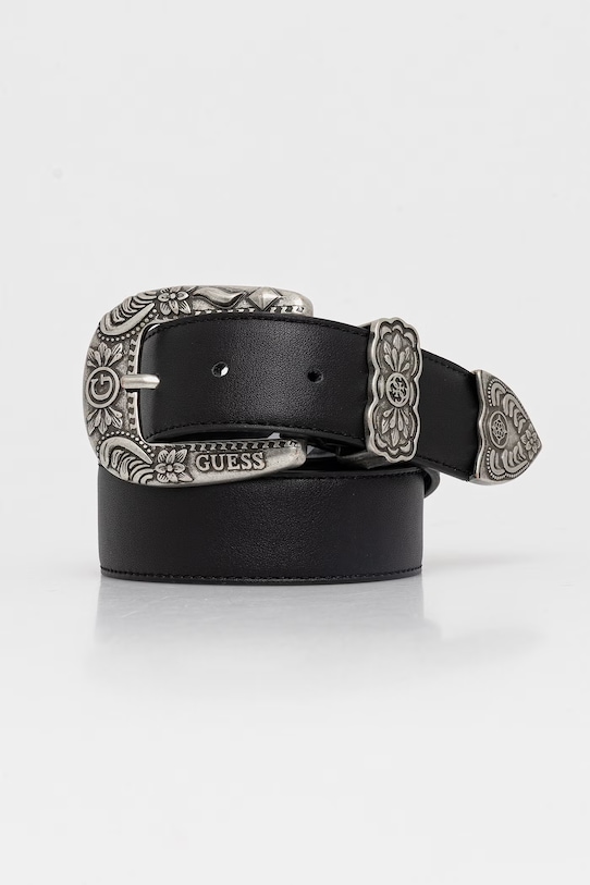Ремінь Guess імітація лицьової шкіри чорний BW9346.P6235