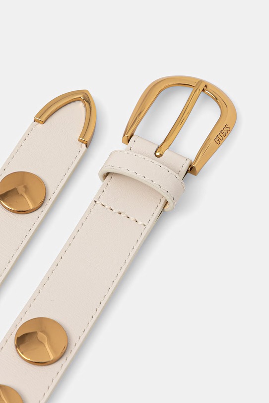 Δερμάτινη ζώνη Guess BW9348.P6230 μπεζ SS26