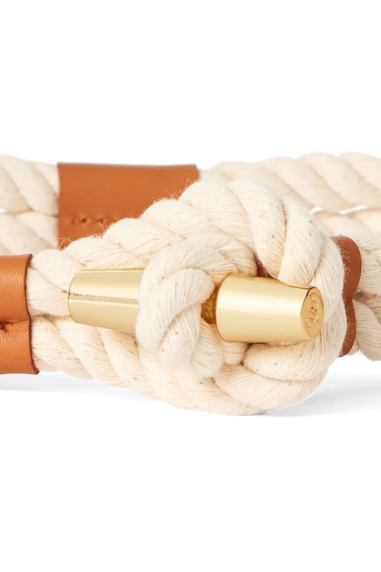 Lauren Ralph Lauren pasek pleciony damski 412779404 beżowy SS26