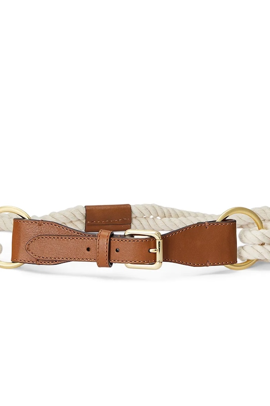 Lauren Ralph Lauren pasek damski bawełniany 412885944 beżowy SS26