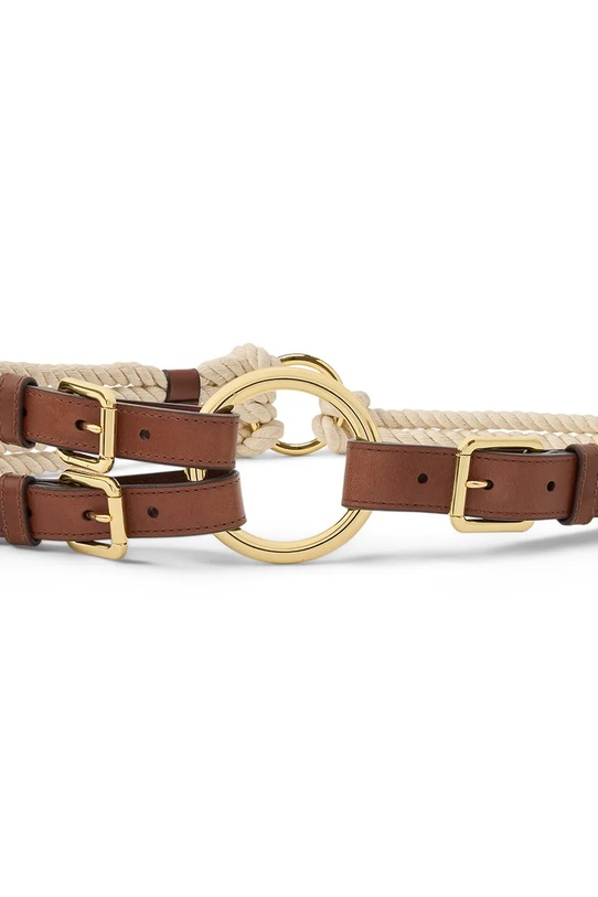 Lauren Ralph Lauren pasek pleciony damski 412P06084 brązowy SS26