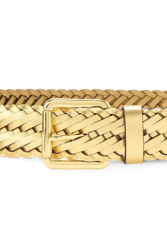 Lauren Ralph Lauren pasek pleciony damski skórzany 412P06090 złoty SS26