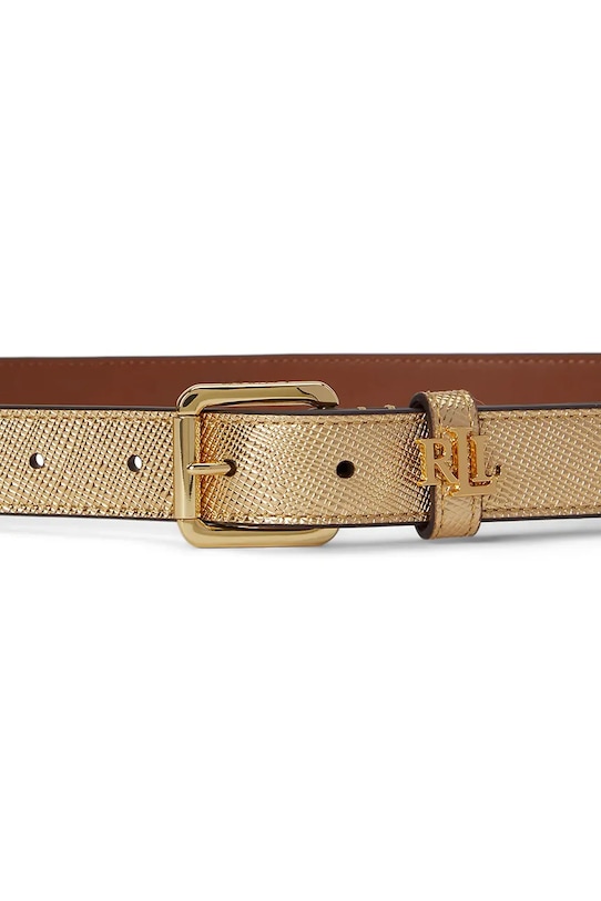 Lauren Ralph Lauren pasek damski skórzany 412P10154 złoty SS26