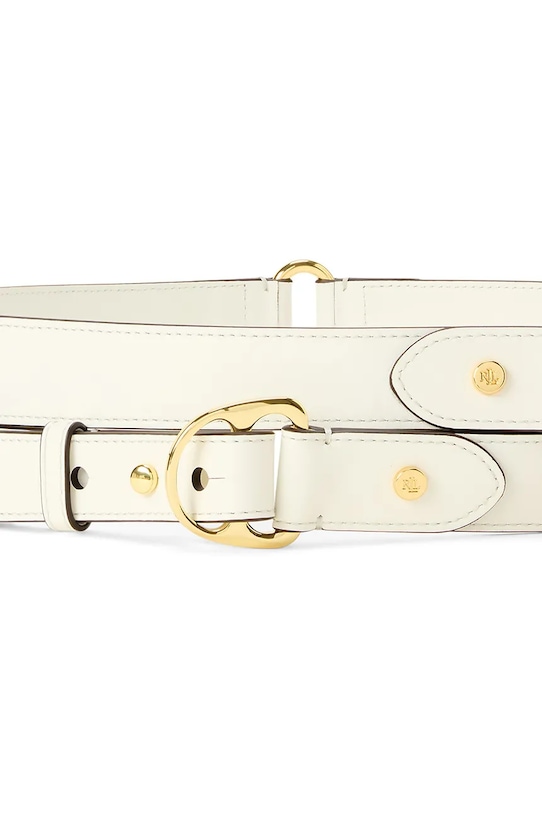 Lauren Ralph Lauren szeroki pasek damski skórzany 412P16403 beżowy SS26