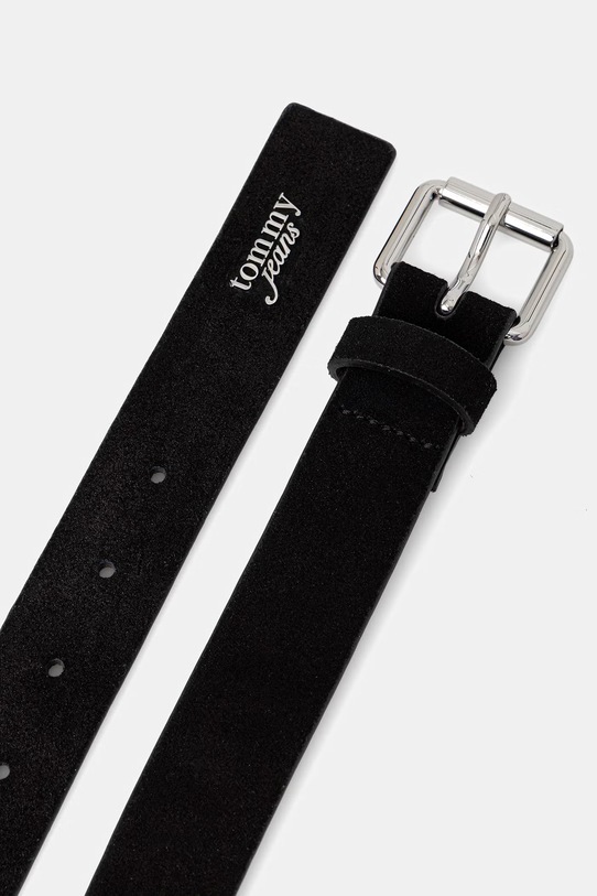 Tommy Jeans pasek damski zamszowy AW0AW18503 czarny SS26