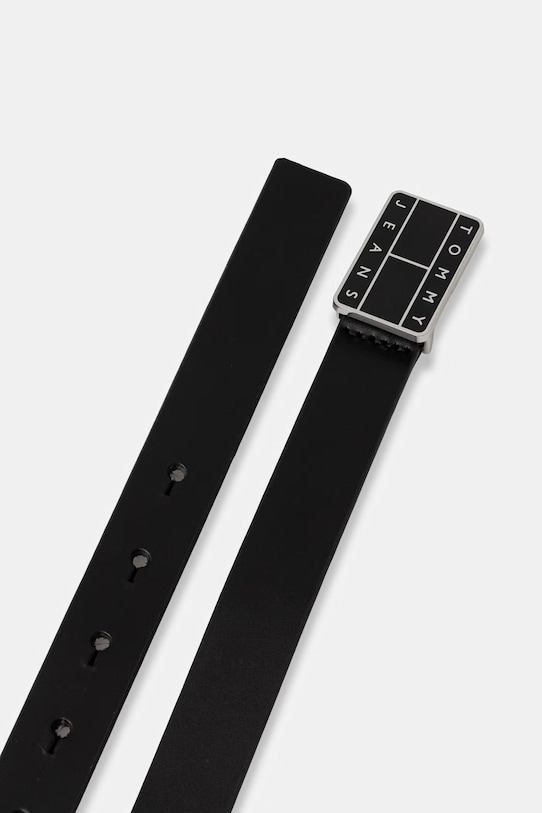 Tommy Jeans pasek damski skórzany AW0AW18505 czarny SS26