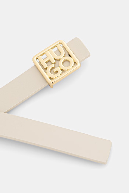 HUGO pasek damski skórzany Petrissa-G_Sr20 50558814 beżowy SS26