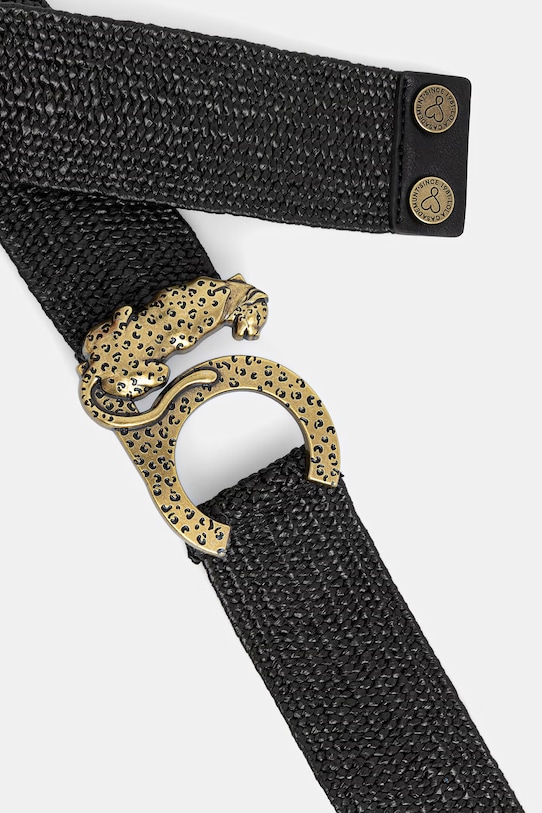 Lola Casademunt pasek damski pleciony LS2606015 czarny SS26