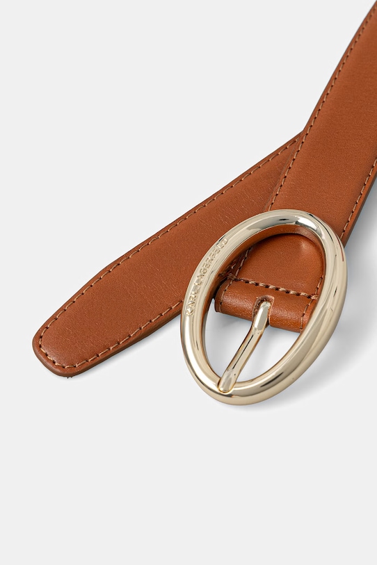 Karl Lagerfeld pasek damski skórzany K/ESSENTIAL B2W33035 brązowy SS26