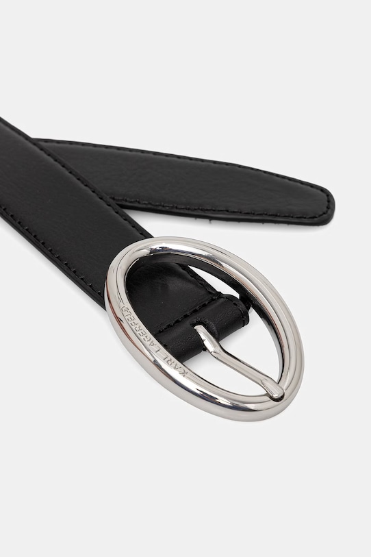 Karl Lagerfeld pasek damski skórzany K/ESSENTIAL B2W33035 czarny SS26