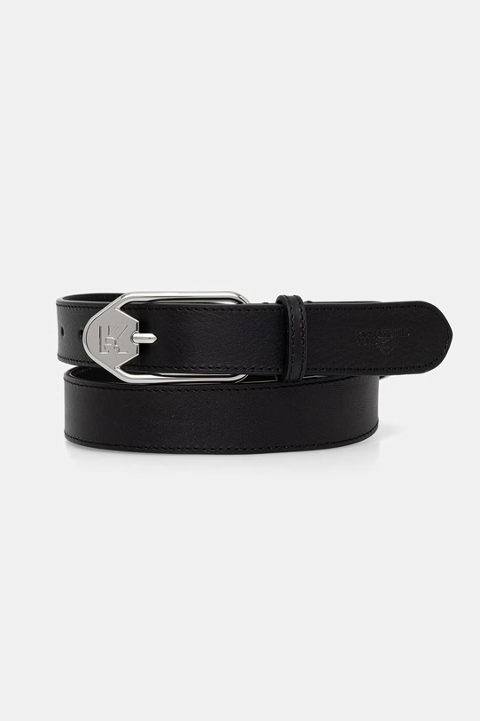 Kožený pásek Karl Lagerfeld Jeans černá B2W33009