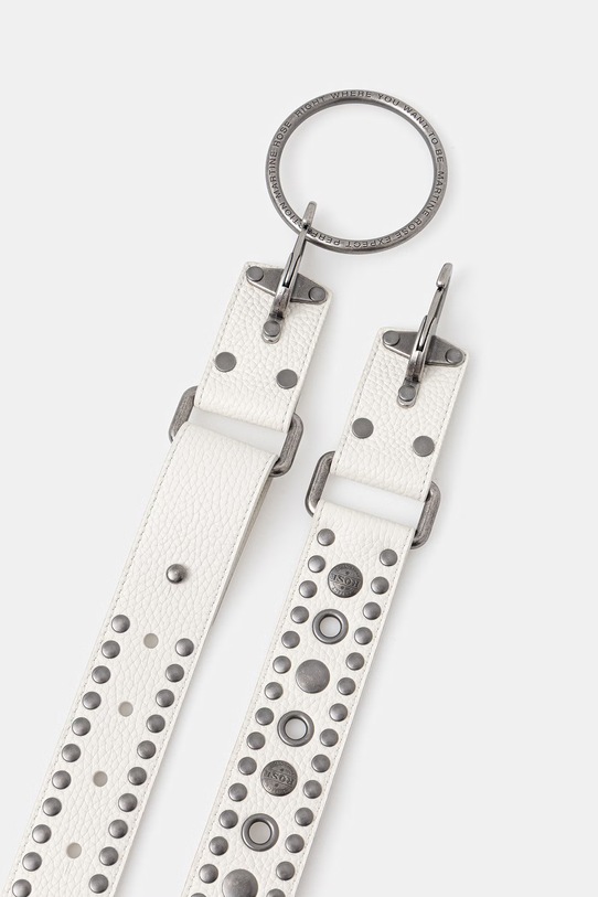 Martine Rose Studded O Ring pasek skórzany damski 1231LP24058 biały SS26