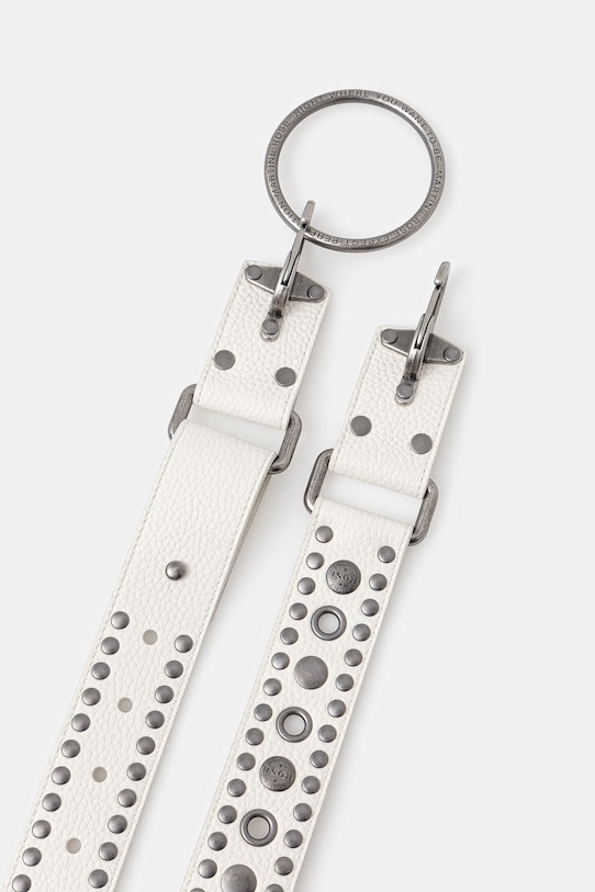 Martine Rose Studded O Ring pasek skórzany damski 1231LP24058 biały SS26