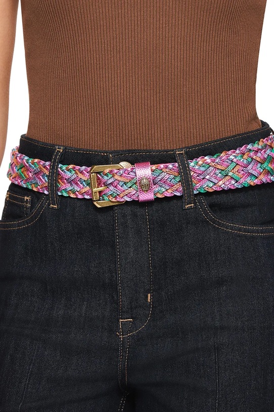 Kurt Geiger London cintura da donna in pelle Kensington Weave rosa 5633369109