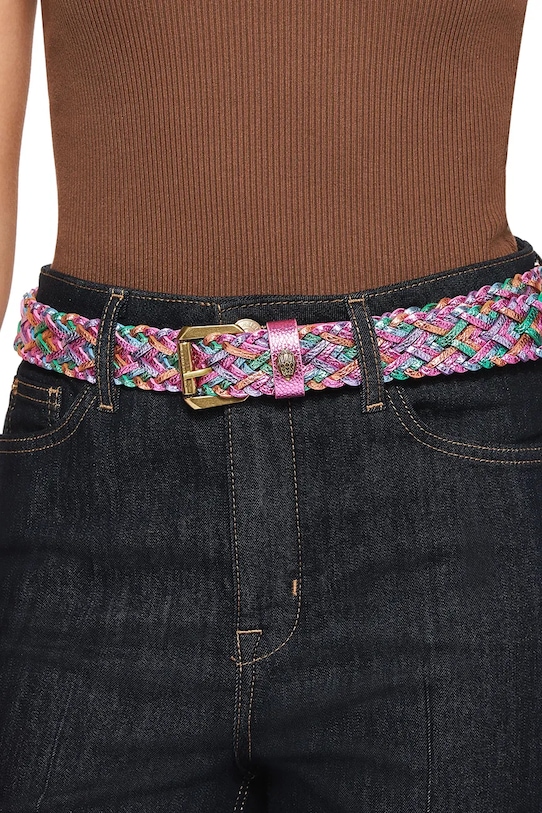 Kurt Geiger London cintura da donna in pelle Kensington Weave rosa 5633369109