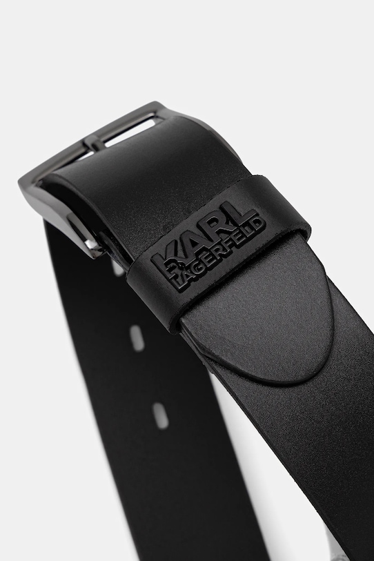 Karl Lagerfeld pasek skórzany 561431.815300 czarny SS26