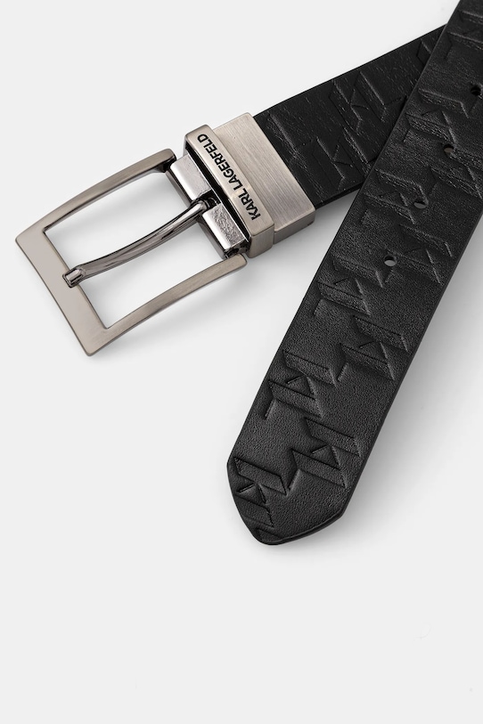 Кожен колан с две лица Karl Lagerfeld 561454.815302 черен SS26