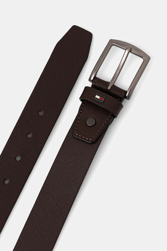 Tommy Hilfiger pasek skórzany AM0AM14066 brązowy SS26