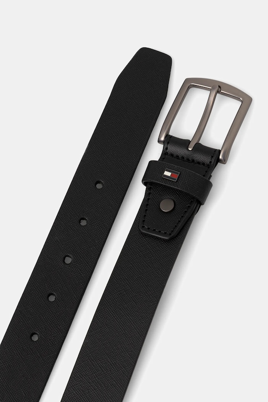 Tommy Hilfiger pasek skórzany AM0AM14066 czarny SS26