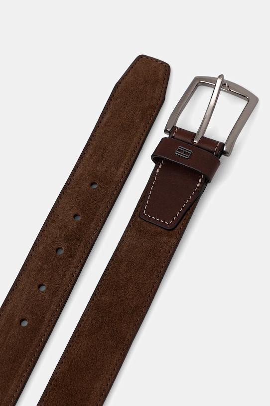 Δερμάτινη ζώνη Tommy Hilfiger AM0AM14080 καφέ SS26