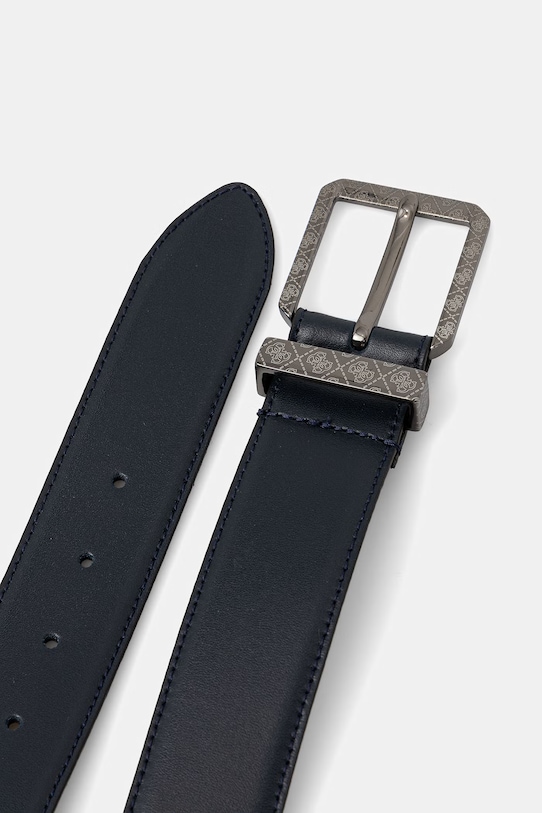 Δερμάτινη ζώνη Guess BM7848.P5440 σκούρο μπλε SS26