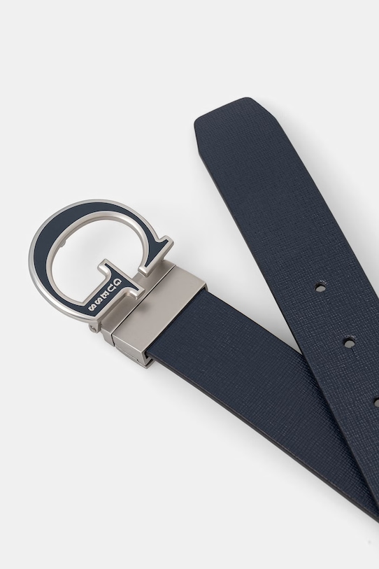 Δερμάτινη ζώνη Guess BM7869.P6135 σκούρο μπλε SS26