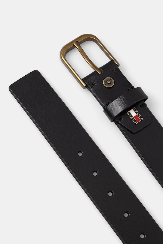 Tommy Jeans pasek skórzany AM0AM13846 czarny SS26