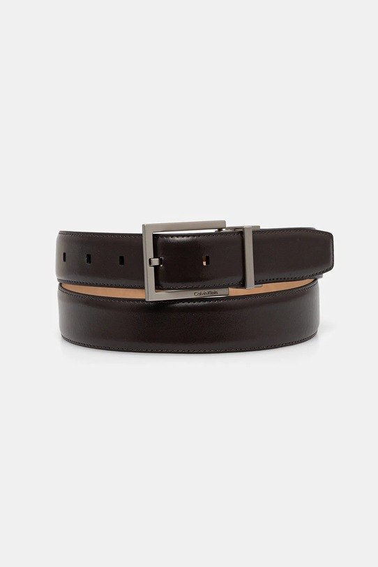 Obojstranný opasok Calvin Klein imitácia kože hnedá LV04D7026G