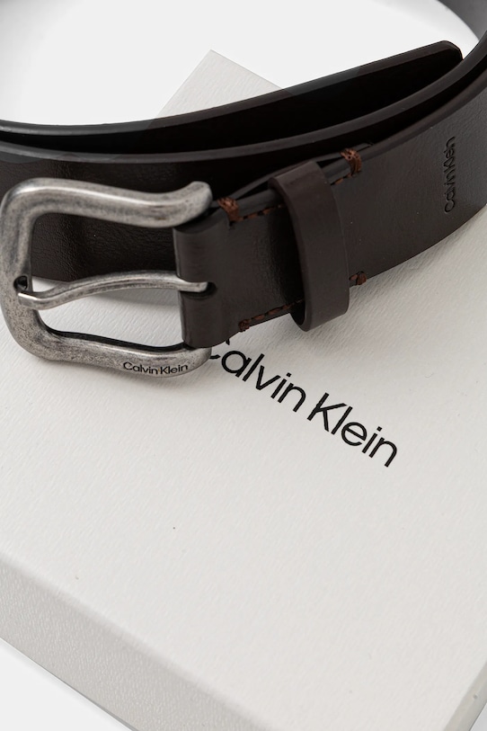 Αξεσουάρ Δερμάτινη ζώνη Calvin Klein LV04D7041G καφέ