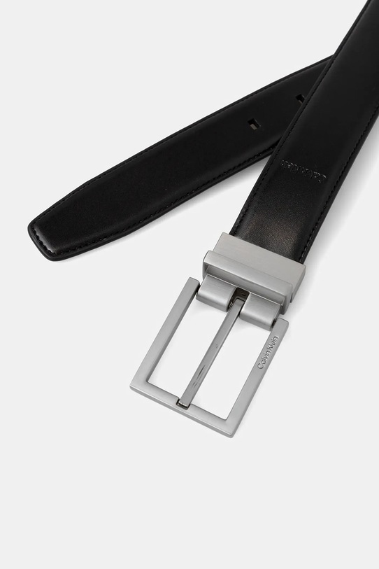 Usnjen dvostranski pas Calvin Klein LV04D7060G črna SS26