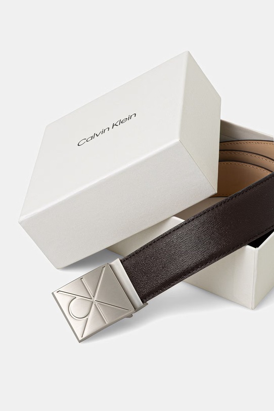 Αξεσουάρ Calvin Klein ζώνη ανδρική δερμάτινη LV04D7081G καφέ