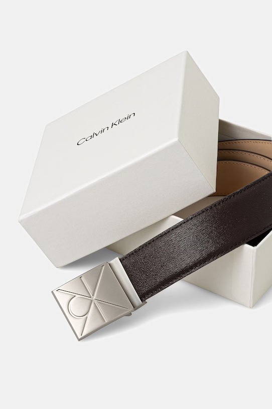 Αξεσουάρ Calvin Klein ζώνη ανδρική δερμάτινη LV04D7081G καφέ