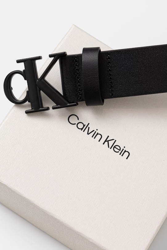 Doplňky Calvin Klein pásek pánský kožený LV04D7091G černá