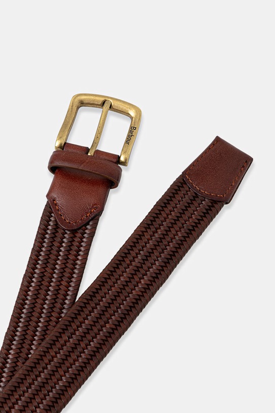 Barbour pasek pleciony damski skórzany MAC0486 brązowy SS26