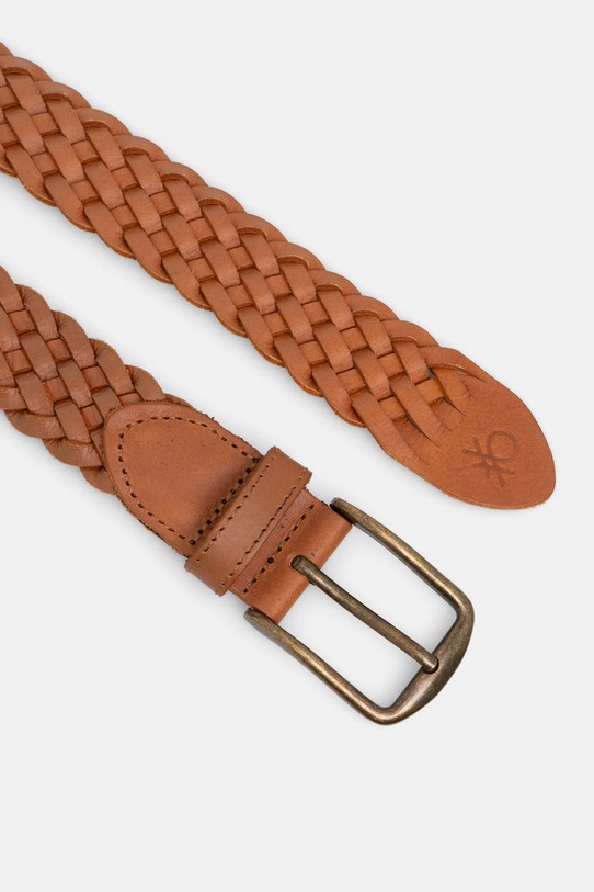 United Colors of Benetton колан мъжки от кожа 6JDSVL00B кафяв SS26